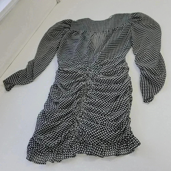 Zara Patterned Ruched Mini Dress - Picture 9 of 11
